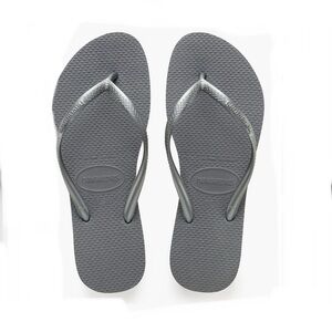 NWT Havaianas Steel Grey Fantasia Gloss Flip-Flop Woman’s Size 11/12